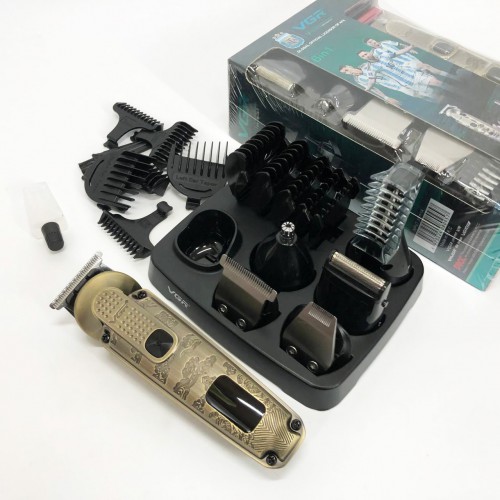 Набір для стрижки VGR 6 в 1 V-095, 16 насадок, Багатофункціональна акумуляторна машинка для стрижки