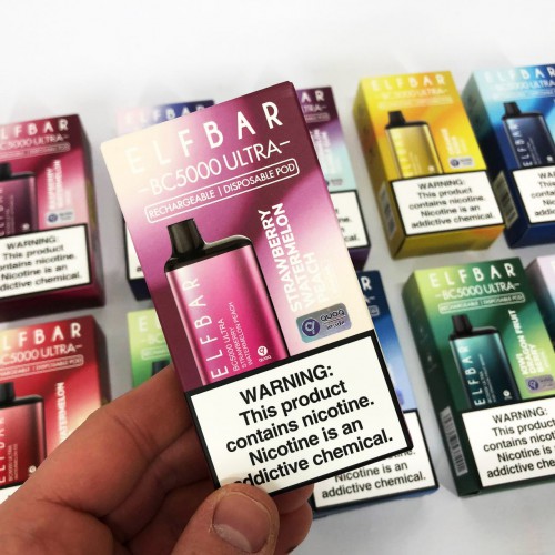 Elf Bar BC5000 Ultra. Полуниця Кавун Персик (Strawberry Watermelon Peach)