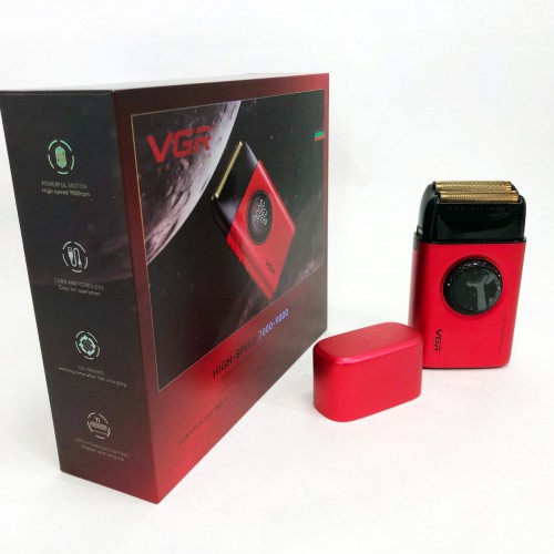 Електробритва VGR V-377 RED шейвер, Електрична акумуляторна бритва для гоління, шейвер чоловічий