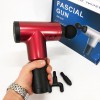 Акумуляторний масажер Fascial Gun KH-320 портативний ручний ударний м'язовий пістолет 4 насадки червоний