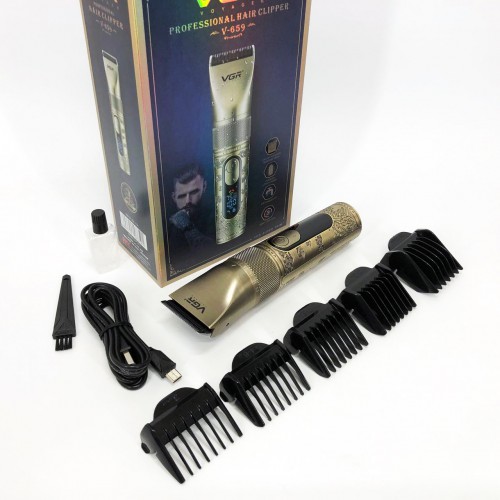 Акумуляторна машинка для стрижки VGR V-659, Машинка для стрижки волосся домашня підстригальна