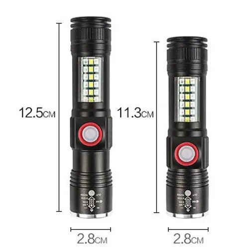 Ліхтар SY-1903C-P50+SMD+RGB Alarm, ЗУ USB, кишеньковий ліхтар із usb зарядкою, надпотужний ліхтарик