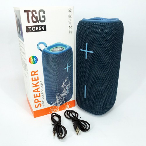 Портативна колонка Bluetooth TG654 8W з підсвічуванням, Акумуляторна колонка для музики. Колір: синій