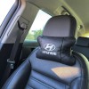 Набір подушок для авто Hyundai 2шт, натуральна шкіра, чорний колір, комфортні підголовники в автомобіль