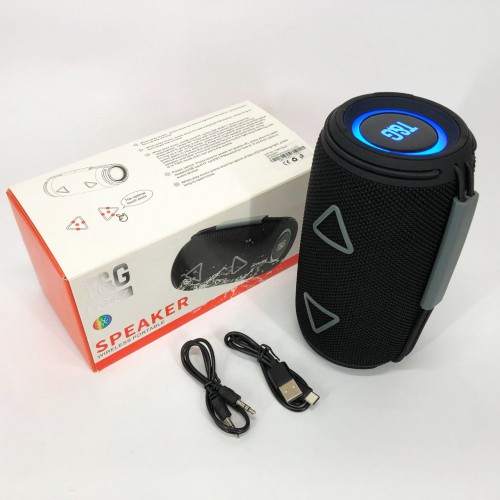 Bluetooth-колонка TG657 з RGB підсвічуванням 1500 mAh, Bluetooth колонка для гарної музики. Колір: чорний
