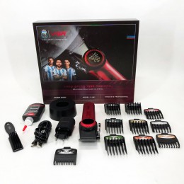 Професійна машинка для стрижки волосся VGR V-001 RED з дисплеєм 9000 об та 10 насадками (1,5-24 мм)