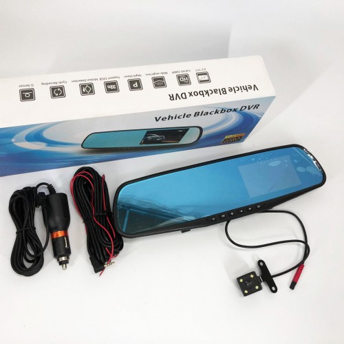 Автомобільний відеореєстратор-дзеркало L-9004 LCD 3.5'' 2 камери 1080P Full HD