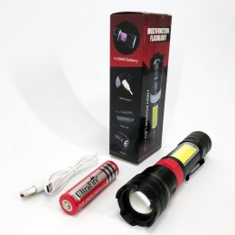 Ліхтар ручний акумуляторний PL-826-P70-COB(white+red), Портативний точковий ліхтар, Похідний ліхтарик