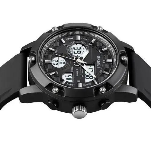 Годинник наручний чоловічий SKMEI 1757BKWT BLACK-WHITE, армійський годинник протиударний. Колір: чорний