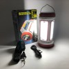 Ліхтар кемпінговий з сонячною панеллю 5158-LED-COB power bank, кемпінговий ліхтар-лампа. Колір: червоний