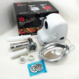 Кухонна електрична м'ясорубка Domotec MS-2017 із реверсом 2500 W, м'ясорубка для м'яса. Колір: білий