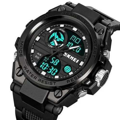 Годинник наручний чоловічий SKMEI 2031BK BLACK, чоловічий тактичний годинник, протиударний годинник. Колір: чорний