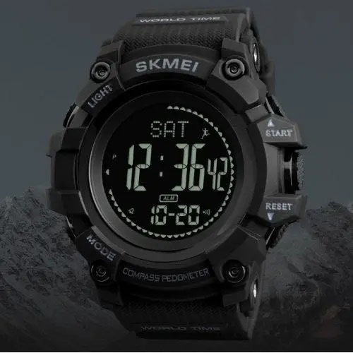 Годинник наручний чоловічий SKMEI 1356BK BLACK, фірмовий спортивний годинник. Колір: чорний