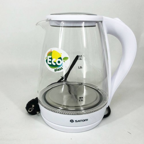 Електрочайник Satori SGK-4105-WT 1.8 л 1500 Вт, стильний електричний чайник, чайники з підсвічуванням