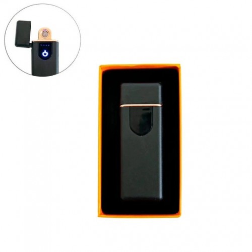Електрозапальничка USB ZGP ABS, сенсорна електрична запальничка спіральна. Колір чорний