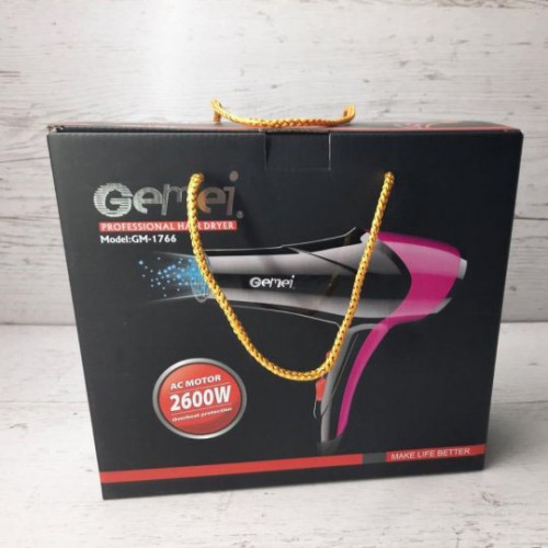 Фен GEMEI GM-1766 2.6 кВт АС, жіночий фен для волосся, електрофен для волосся. Колір: фіолетовий