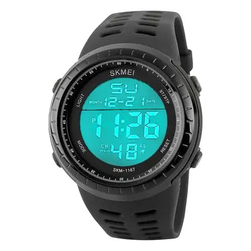 Годинник наручний чоловічий SKMEI 1167BK BLACK, армійський годинник протиударний. Колір: чорний
