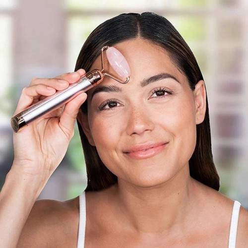 Масажер ролик електричний для особи Facial Roller Massager. Колір бежевий