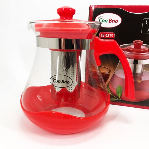 Чайник для заварювання Con Brio Green CB-6215 1,5 л, Чайник для заварювання якісний на кухню. Колір: червоний