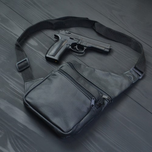 Подарунковий набір 2В1! Сумка шкіряна + професійний ліхтар: POLICE BL-X71-P50
