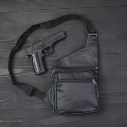 Подарунковий набір 2В1! Сумка шкіряна + професійний ліхтар: POLICE BL-X71-P50