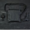Тактична шкіряна сумка з кобурою, чоловічий месенджер, барсетка - чорний слінг, чоловіча сумка через плече