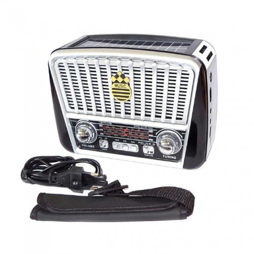 Радіоприймач Golon RX-455S USB / акумулятор сонячна панель FM радіо з mp3 програвачем. Колір: Сірий
