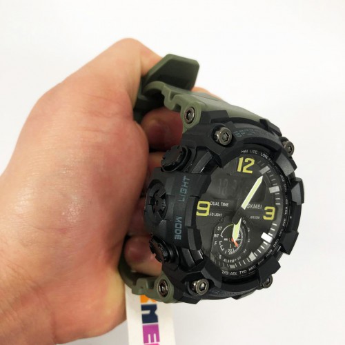 Годинник наручний чоловічий SKMEI 1965AG ARMY GREEN, Годинник армійський оригінал, Годинник спортивний. Колір: зелений