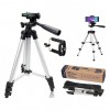 Штатив для телефону та фотоапарата Tripod 3110 PRO портативний трипод 0,35-1.02м висота. Колір: срібний