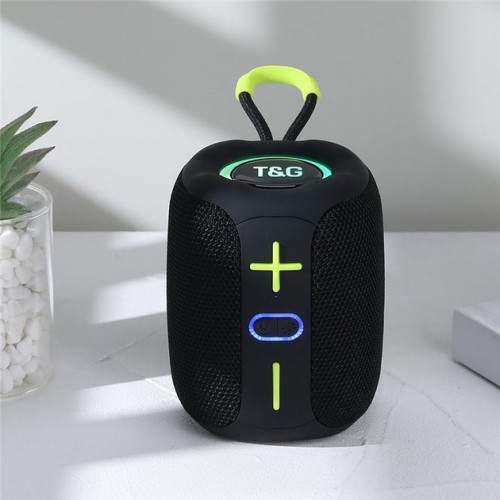 Портативна Bluetooth колонка TG658 8W з RGB підсвічуванням, Бездротова колонка потужна. Колір: чорний