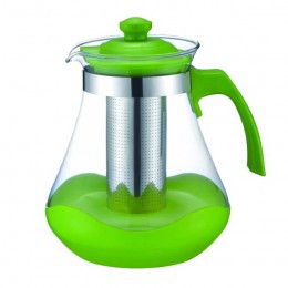 Чайник заварювальний Con Brio Green CB-6215 1,5 л, Чайник самовар скляний. Колір: зелений