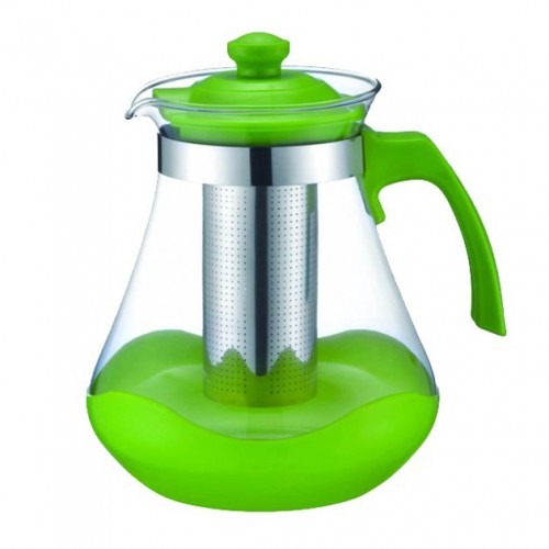 Чайник заварювальний Con Brio Green CB-6215 1,5 л, Чайник самовар скляний. Колір: зелений