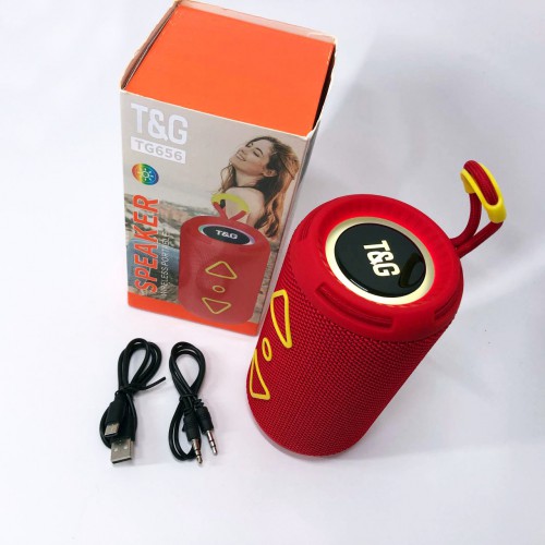 Bluetooth колонка портативна TG656 FM-радіо, акумуляторна колонка для музики. Колір: червоний