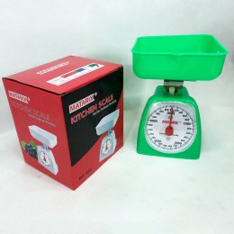 Ваги кухонні механічні MATARIX MX-405 5 кг, ваги для зважування продуктів. Колір: зелений