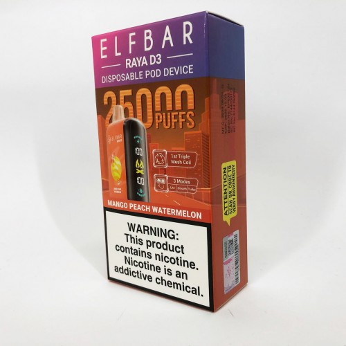 Elf Bar Raya D3 25000. Манго Персик Кавун (Mango Peach Watermelon)