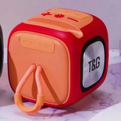 Портативна Bluetooth колонка TG359 7W з RGB підсвічуванням, Гучна блютуз колонка. Колір: червоний
