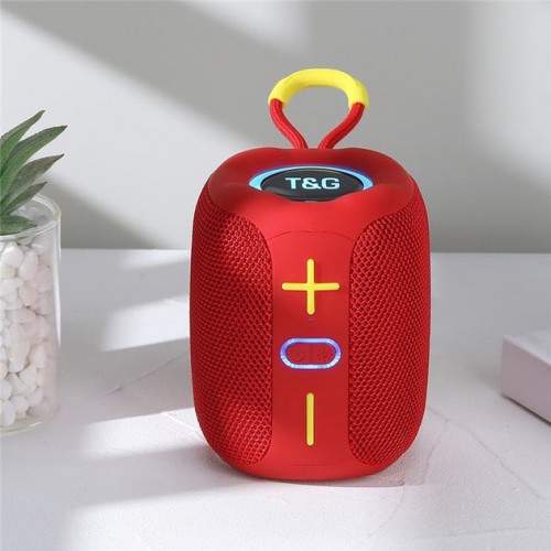 Портативна Bluetooth колонка TG658 8W з RGB підсвічуванням, колонка для вечірки. Колір: червоний
