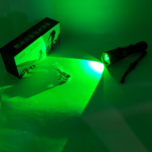 Ліхтар ручний акумуляторний PLD-11-4XPE(RGB), Кишеньковий ліхтар із usb зарядкою, Тактичний ліхтар police