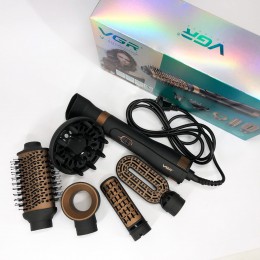 Фен стайлер для укладання та завивки волосся VGR V-491 6 в 1, Professional, 1000 Вт, Фен з насадками