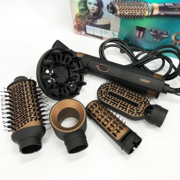 Фен стайлер для укладання та завивки волосся VGR V-491 6 в 1, Professional, 1000 Вт, Фен з насадками