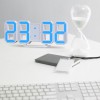 Годинник настільний LY-1089 з білим підсвічуванням LED синій, Годинник настільний професійний електронний