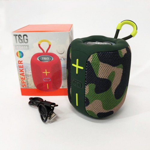 Портативна Bluetooth колонка TG658 8W з RGB підсвічуванням, Гучна блютуз колонка. Колір: камуфляж