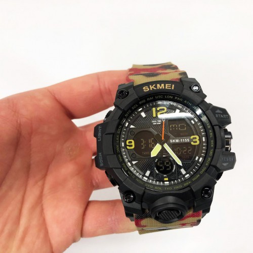 Годинник наручний чоловічий SKMEI 1155BAG RED CAMO, брендовий чоловічий годинник. Колір: червоний камуфляж