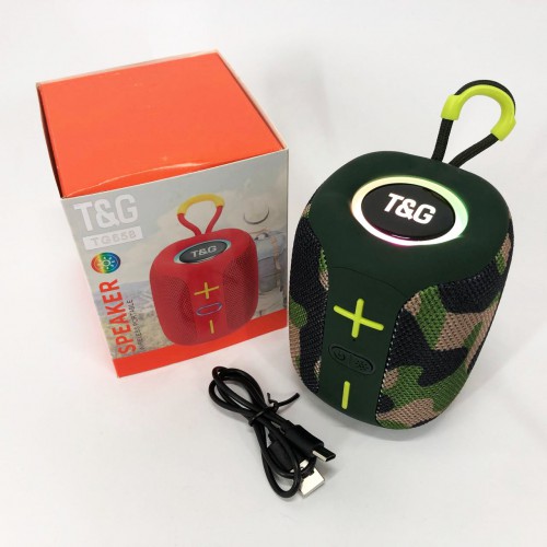 Портативна Bluetooth колонка TG658 8W з RGB підсвічуванням, Гучна блютуз колонка. Колір: камуфляж