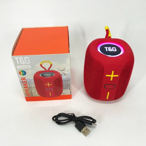Портативна Bluetooth колонка TG658 8W з RGB підсвічуванням, колонка для вечірки. Колір: червоний