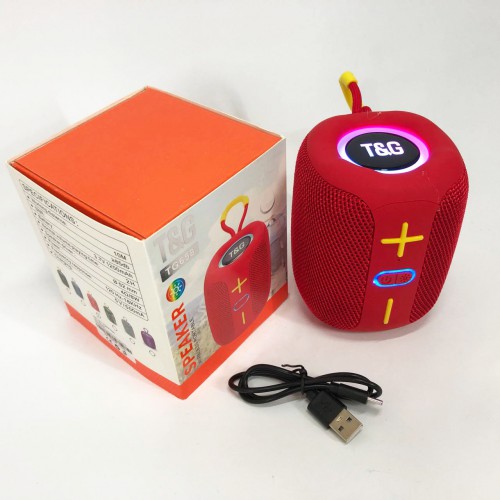 Портативна Bluetooth колонка TG658 8W з RGB підсвічуванням, колонка для вечірки. Колір: червоний