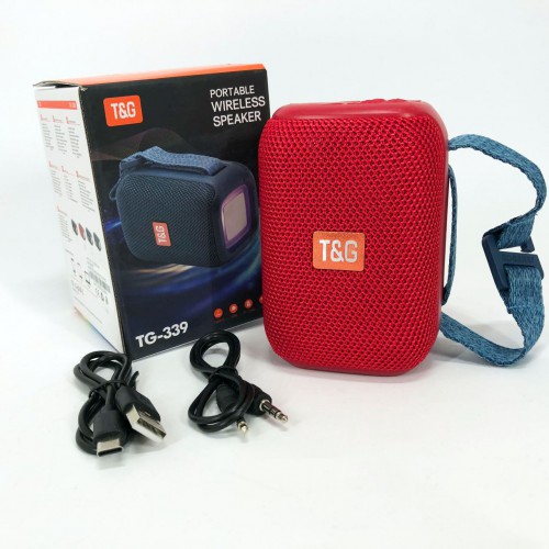 Портативна Bluetooth колонка TG339 5W з RGB підсвічуванням, Гучна блютуз колонка. Колір: червоний