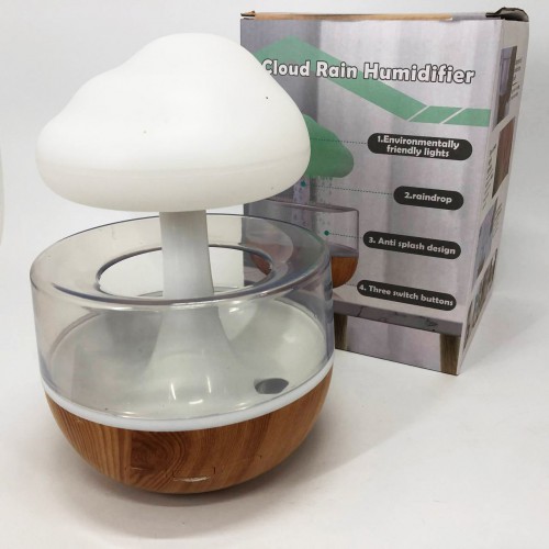 Нічник-зволожувач з ефектом дощу Cloud Rain Humidifier, Аромадіфузор зволожувач повітря для дому