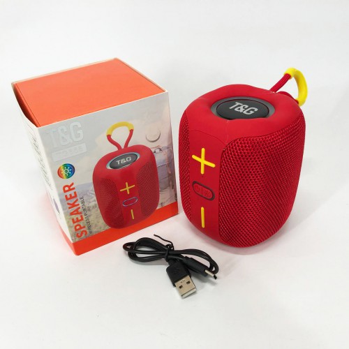 Портативна Bluetooth колонка TG658 8W з RGB підсвічуванням, колонка для вечірки. Колір: червоний