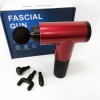 Акумуляторний масажер Fascial Gun KH-320 портативний ручний ударний м'язовий пістолет 4 насадки червоний